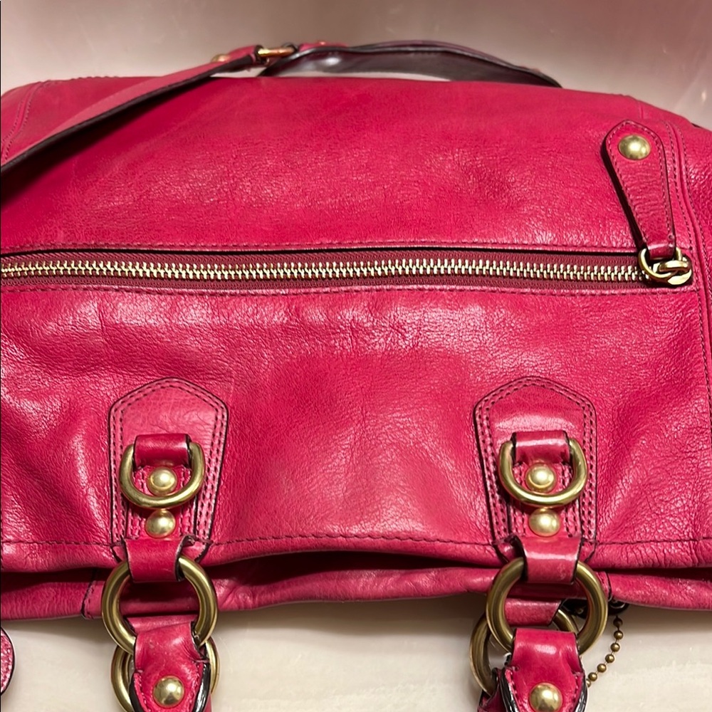 Coach Raspberry❤️ Leather Women's Bag - Picture 5 of 13